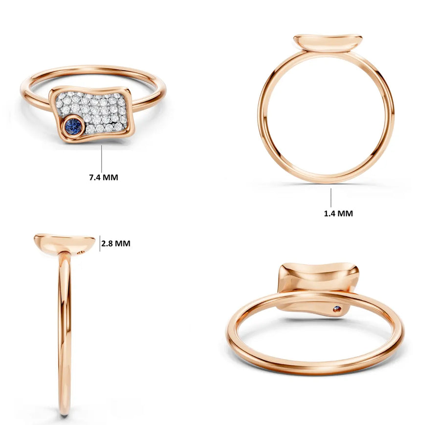 Stella Wavy Sapphire Ring
