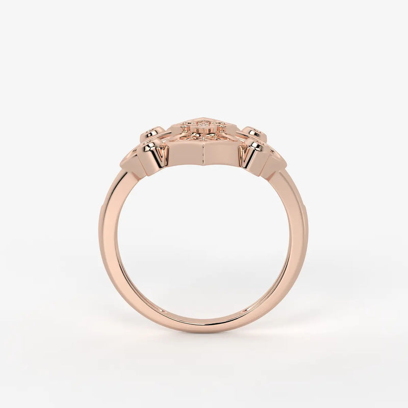 Aurelia Quatrefoil Lattice Diamond Ring