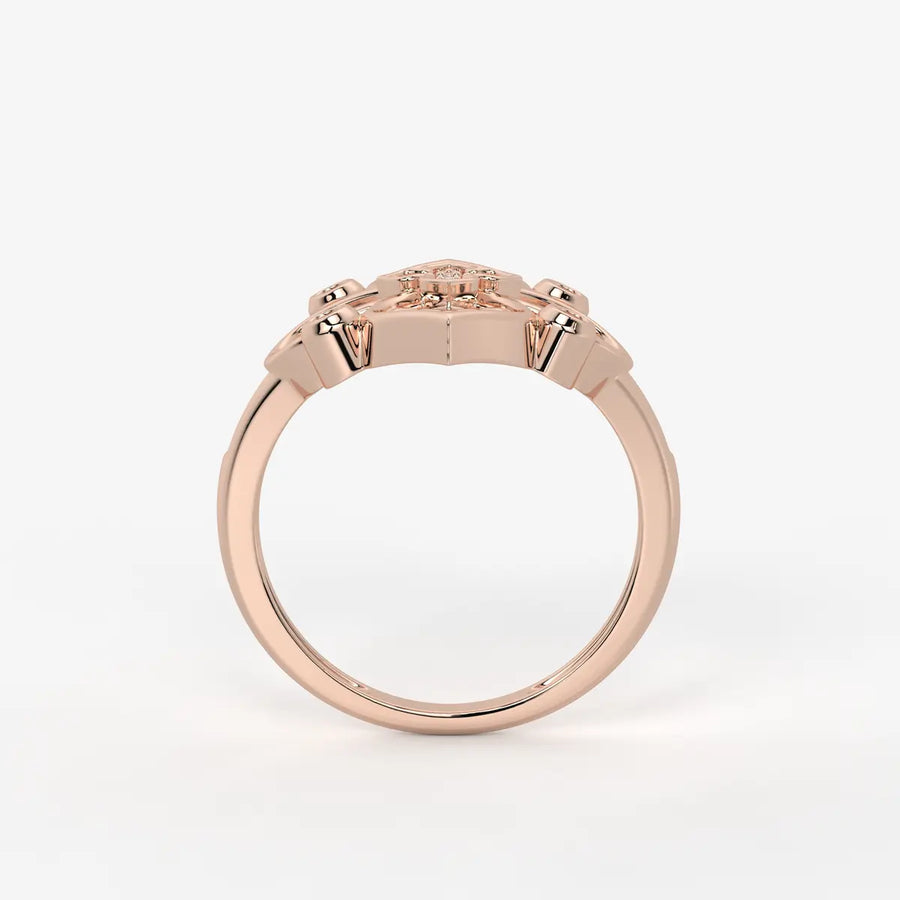 Aurelia Quatrefoil Lattice Diamond Ring