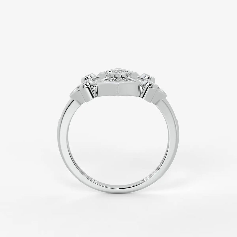 Aurelia Quatrefoil Lattice Diamond Ring
