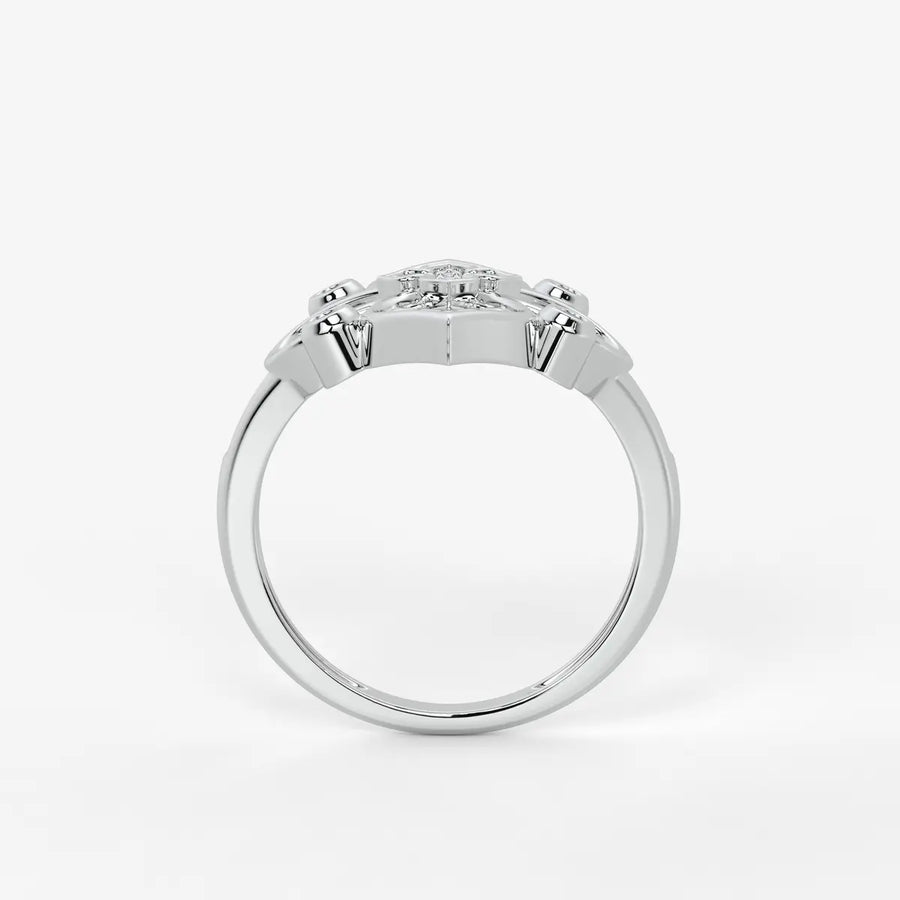 Aurelia Quatrefoil Lattice Diamond Ring