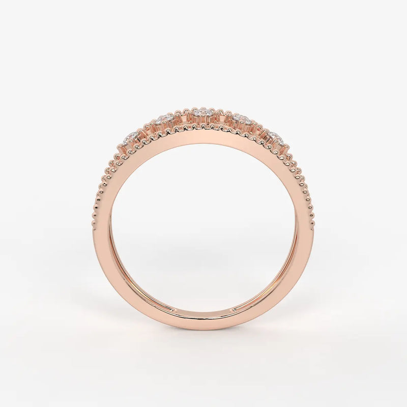 Elara Honeycomb Lace Diamond Band Ring