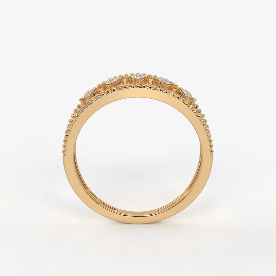 Elara Honeycomb Lace Diamond Band Ring