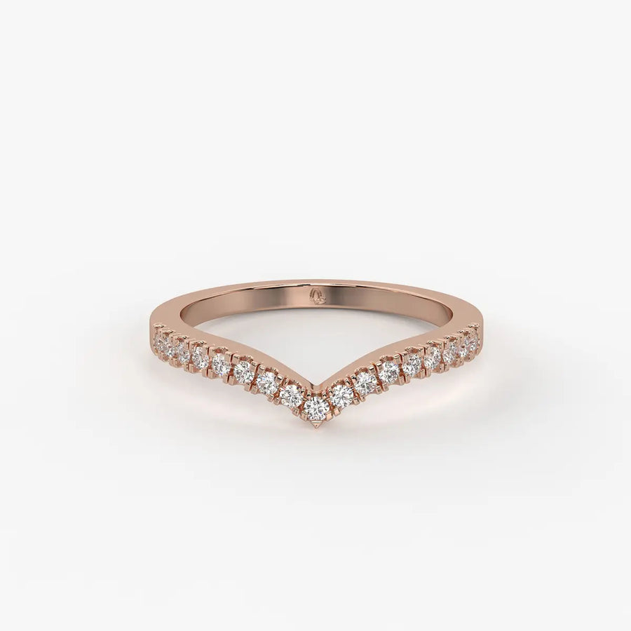 Curved Diamond Row Band Ring