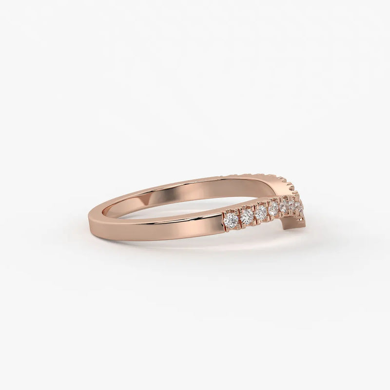 Curved Diamond Row Band Ring