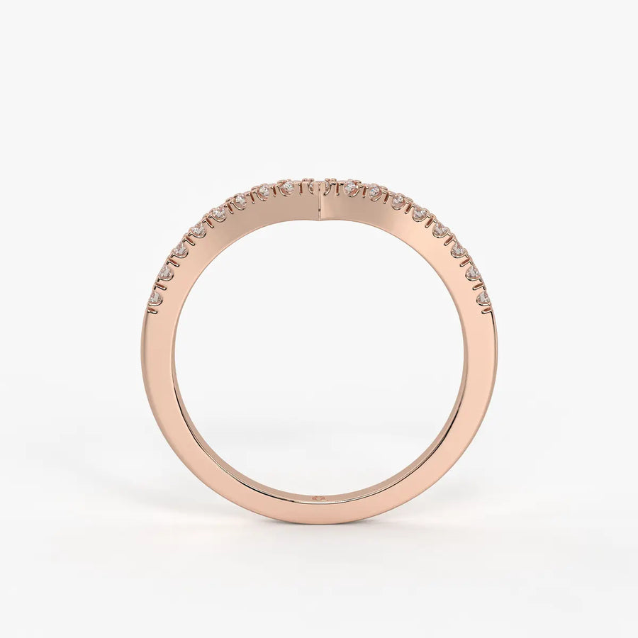 Curved Diamond Row Band Ring