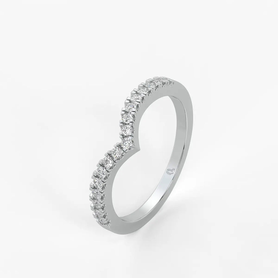 Curved Diamond Row Band Ring