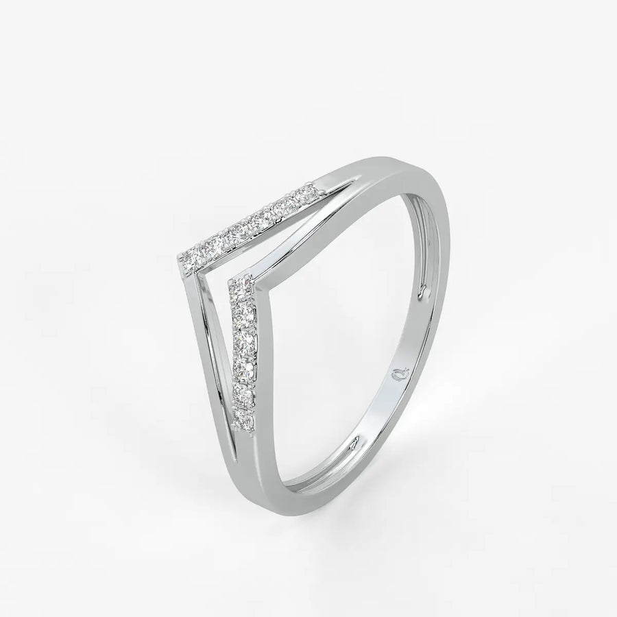 Twist Chevron Pavé Ladies Ring
