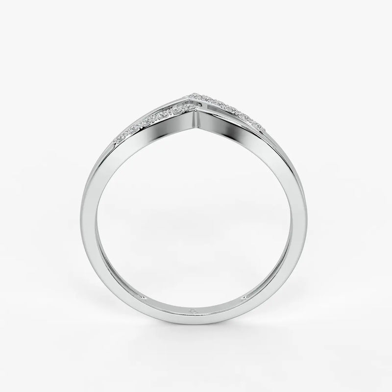 Twist Chevron Pavé Ladies Ring