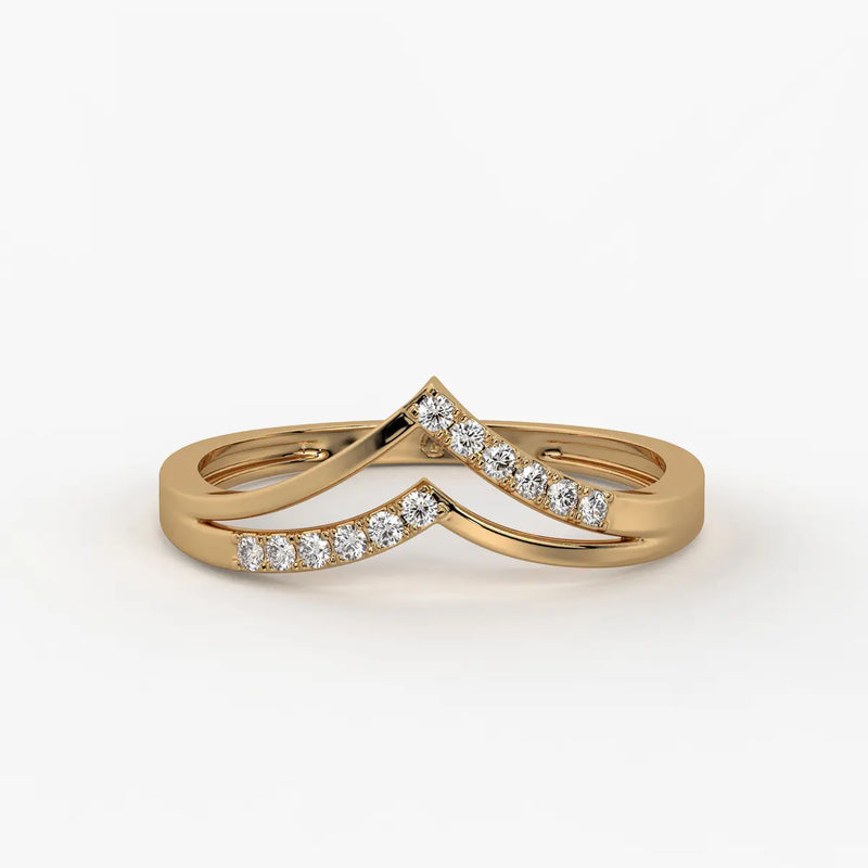 Twist Chevron Pavé Ladies Ring