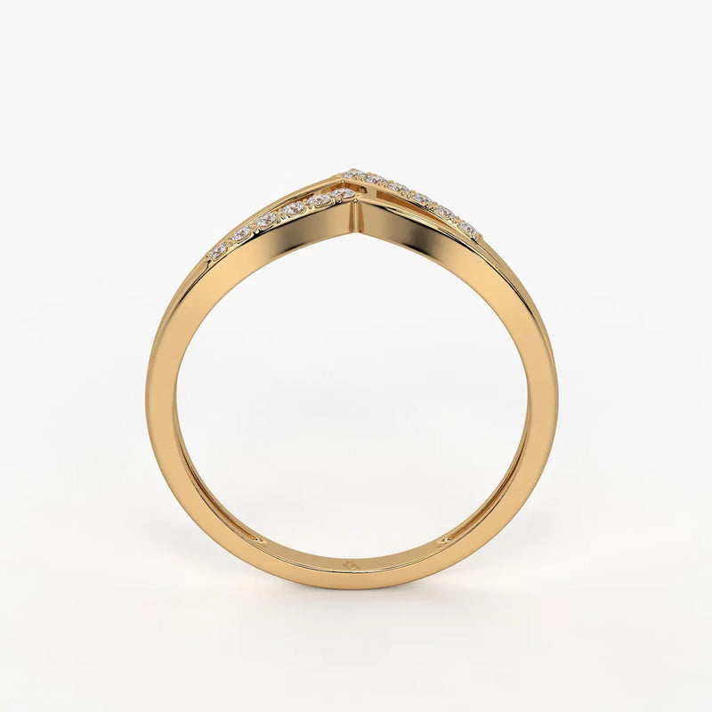 Twist Chevron Pavé Ladies Ring