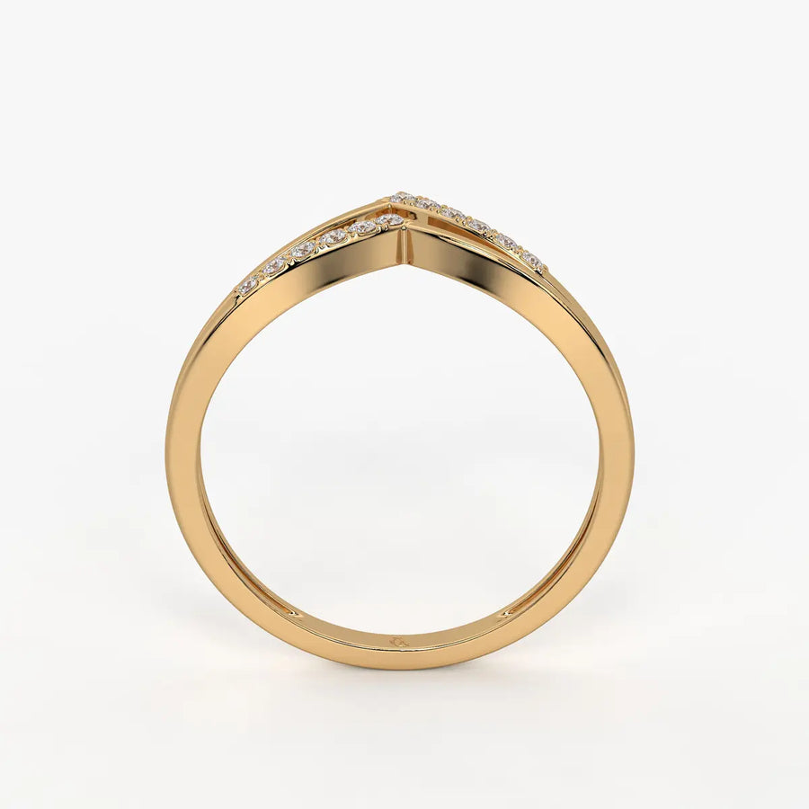 Twist Chevron Pavé Ladies Ring