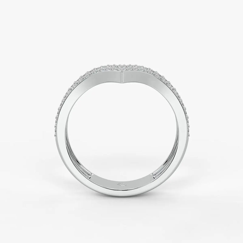 Double Chevron Pavé Ladies Ring