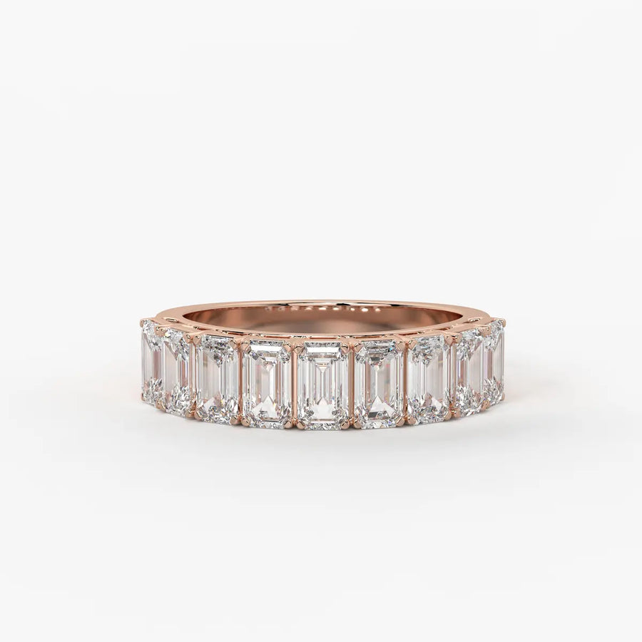 Emerlisse Emerald Diamond Eternity Band