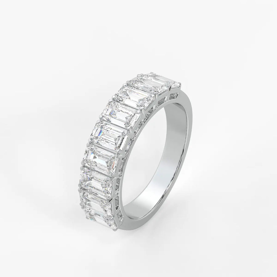 Emerlisse Emerald Diamond Eternity Band