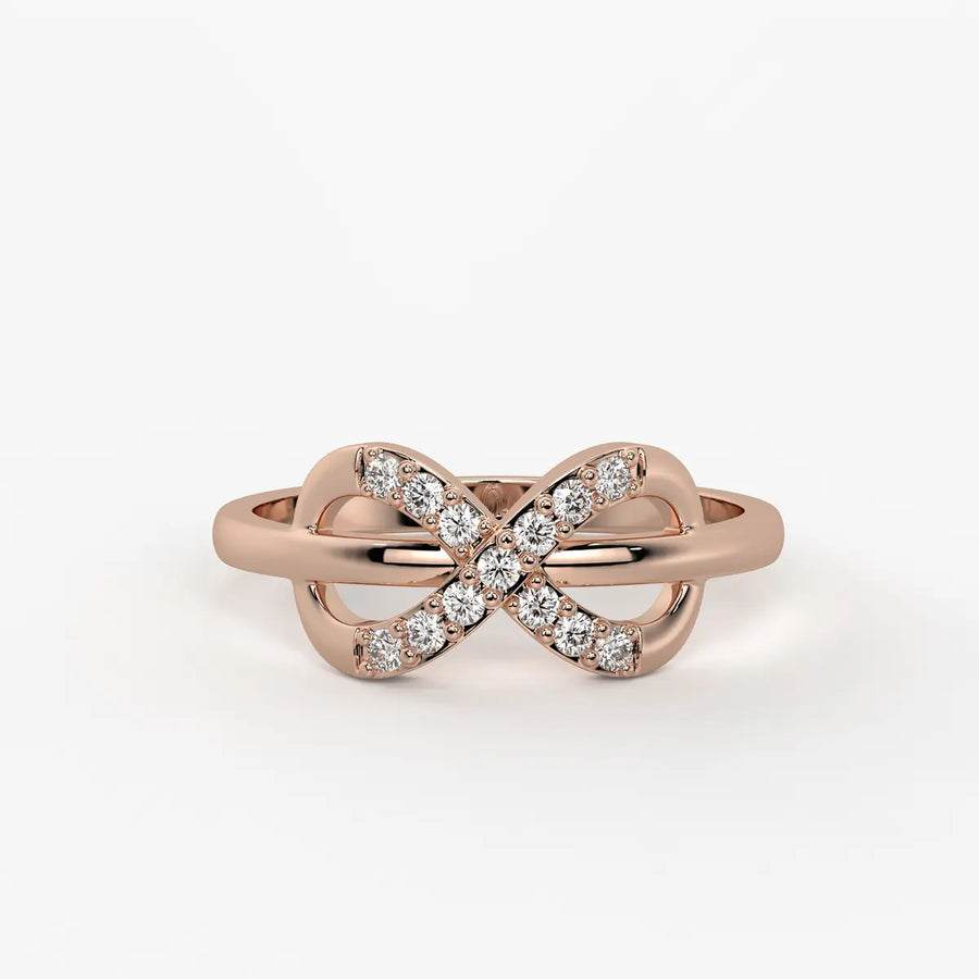 Infinity Cross Pavé Ladies Ring