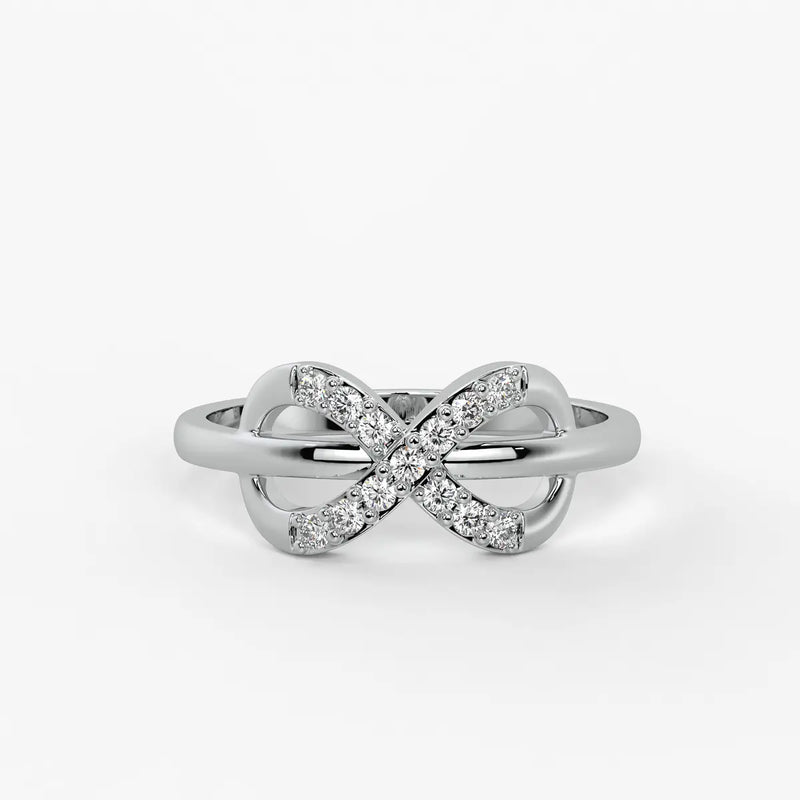 Infinity Cross Pavé Ladies Ring
