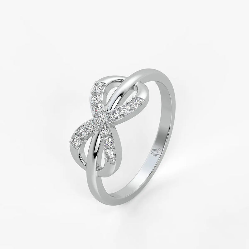 Infinity Cross Pavé Ladies Ring