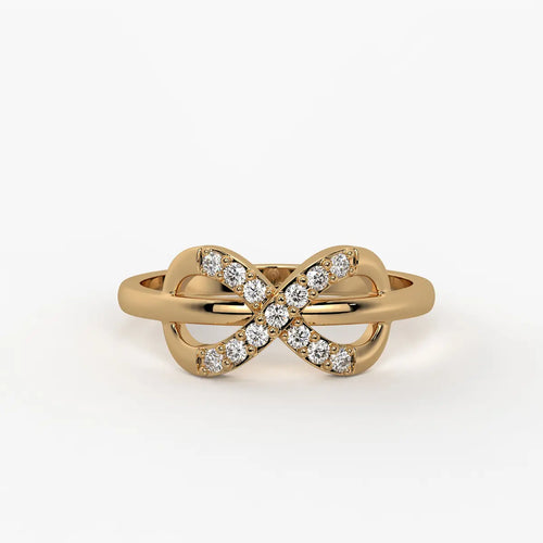 Infinity Cross Pavé Ladies Ring