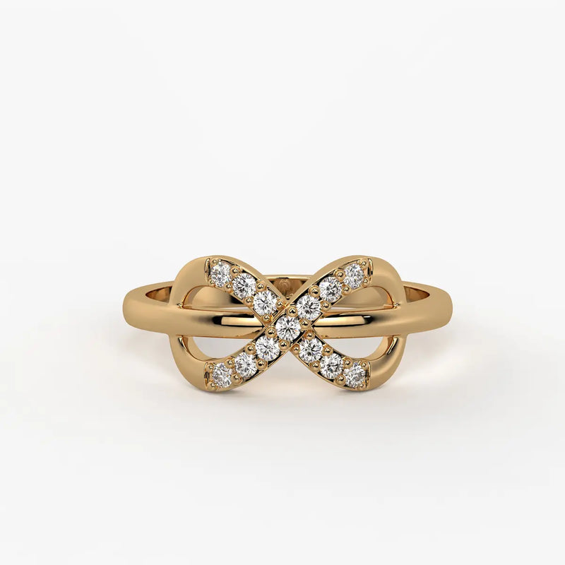 Infinity Cross Pavé Ladies Ring