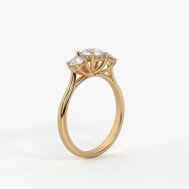 Orivanta Round Trilogy Diamond Ring