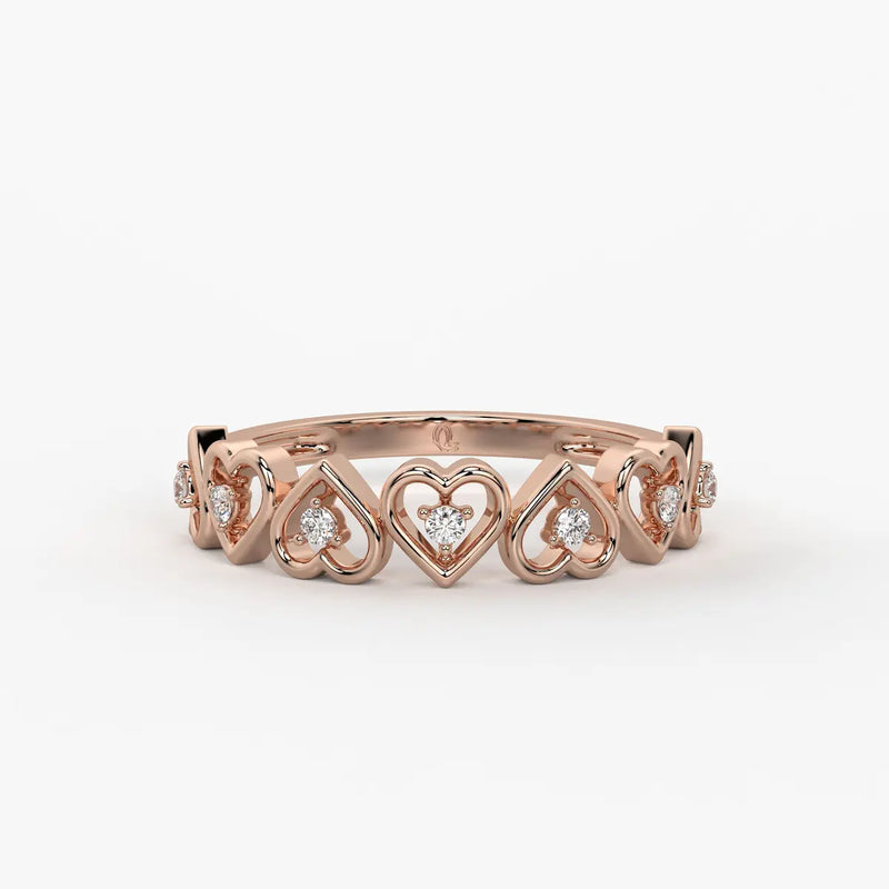 Cupid Crest Diamond Heart Band