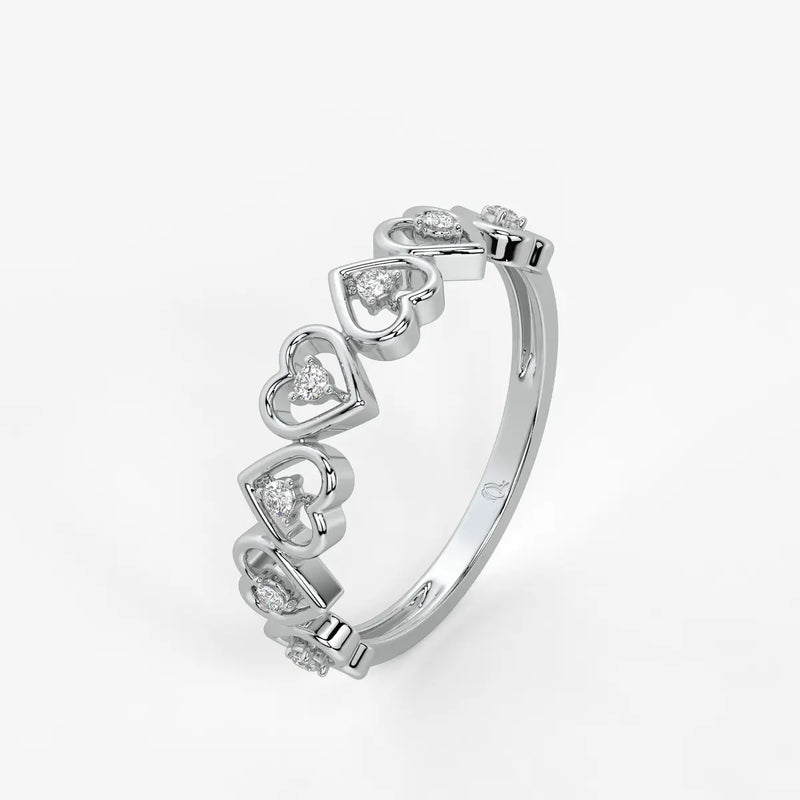Cupid Crest Diamond Heart Band