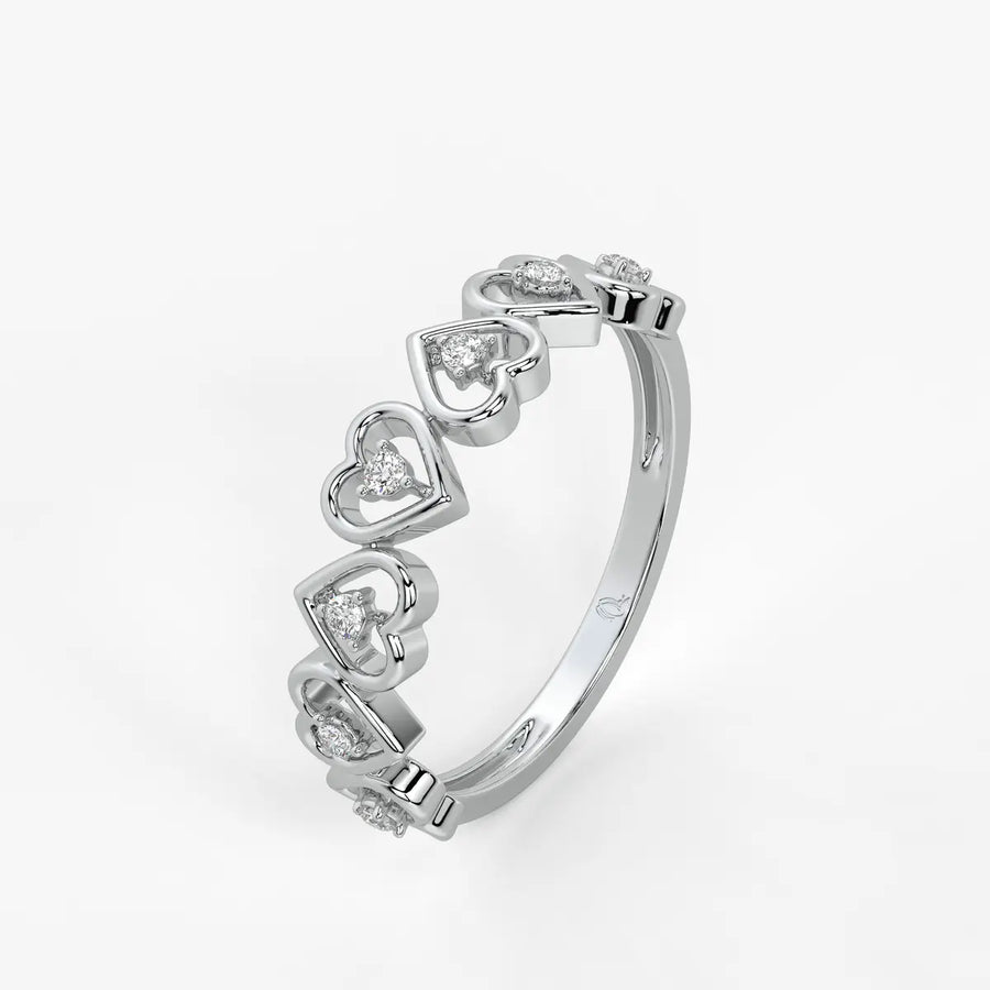 Cupid Crest Diamond Heart Band