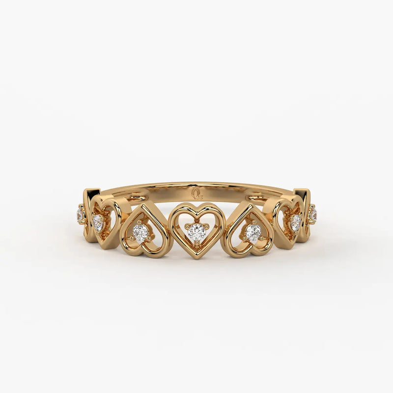 Cupid Crest Diamond Heart Band