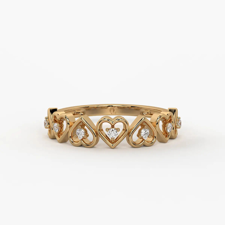 Cupid Crest Diamond Heart Band
