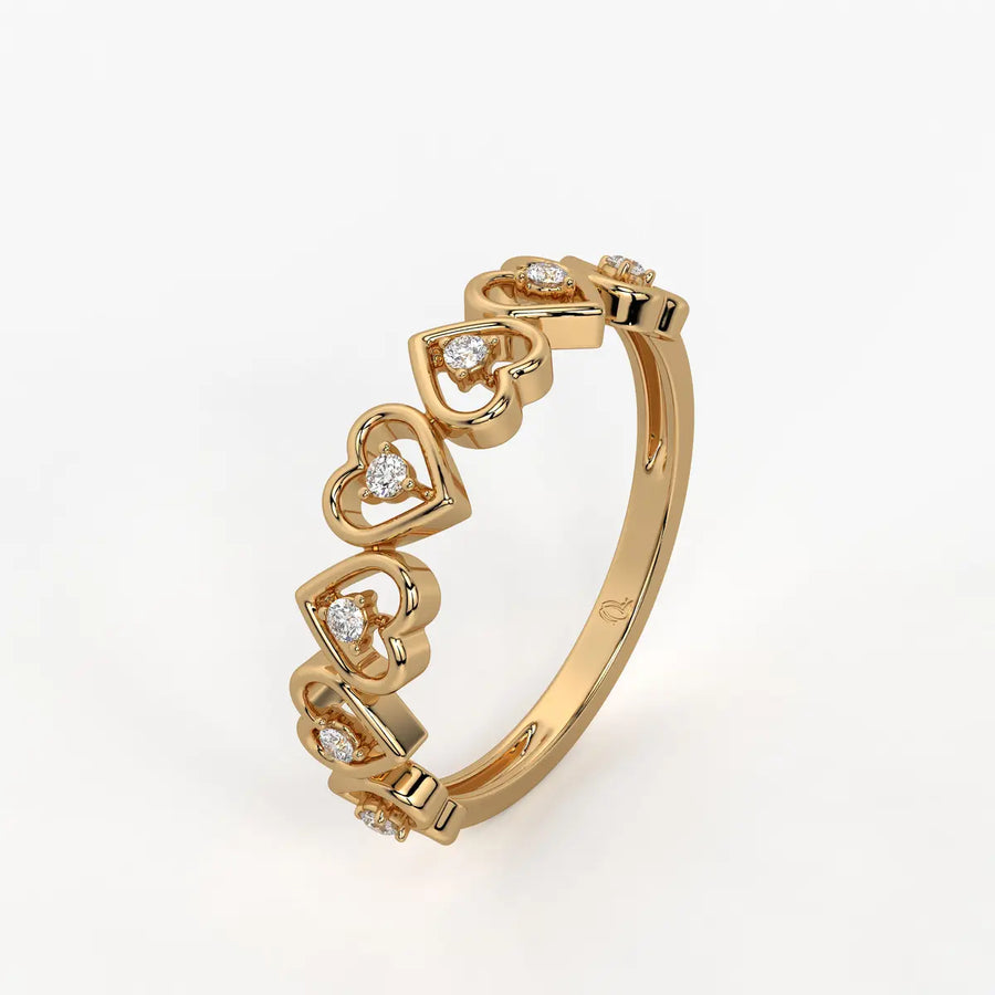 Cupid Crest Diamond Heart Band