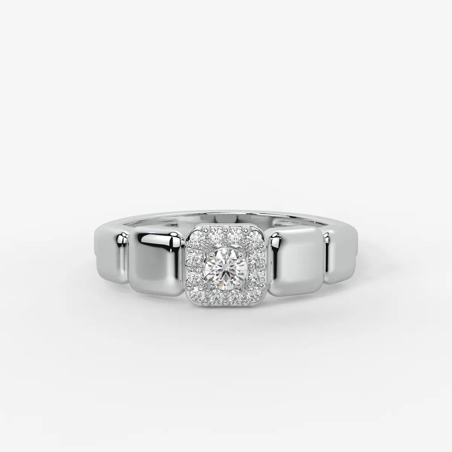Orlina Cushion Halo Diamond Statement Ring