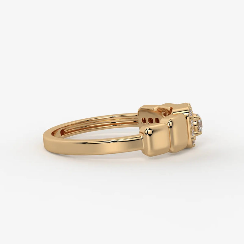 Orlina Cushion Halo Diamond Statement Ring