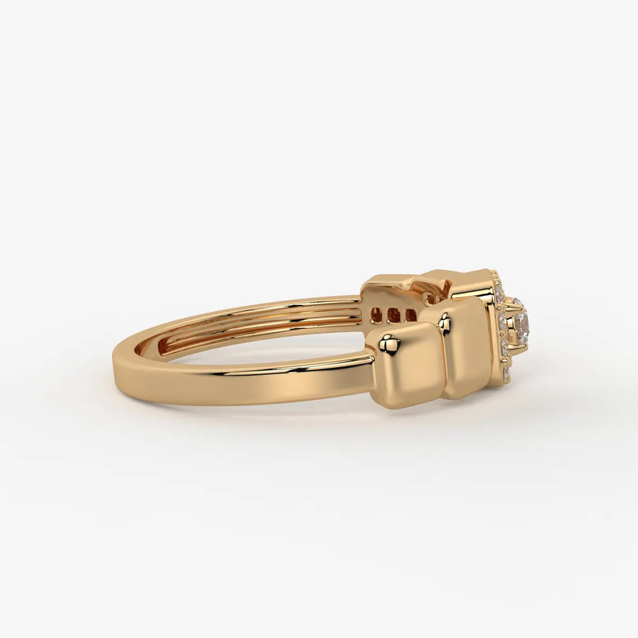 Orlina Cushion Halo Diamond Statement Ring