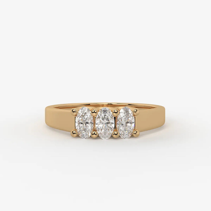 Ovamira Triple Oval Diamond Ring