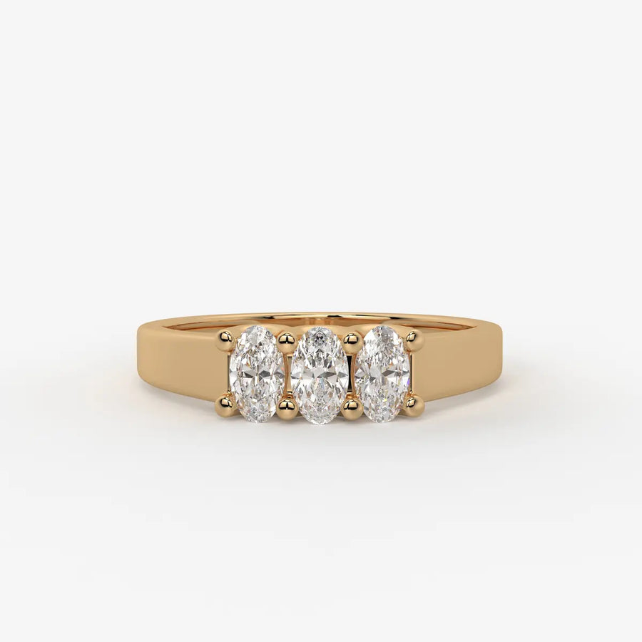 Ovamira Triple Oval Diamond Ring