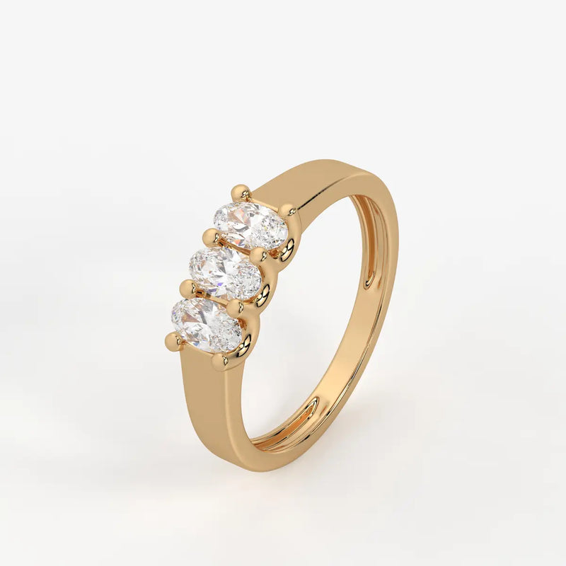 Ovamira Triple Oval Diamond Ring