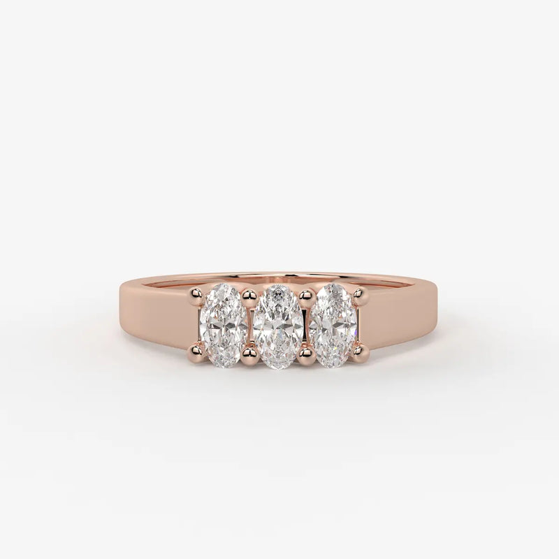 Ovamira Triple Oval Diamond Ring
