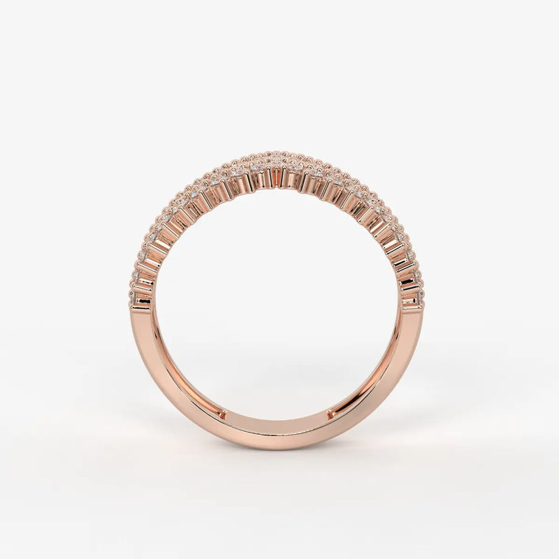 Avenza Double Row Diamond Crossover Ring