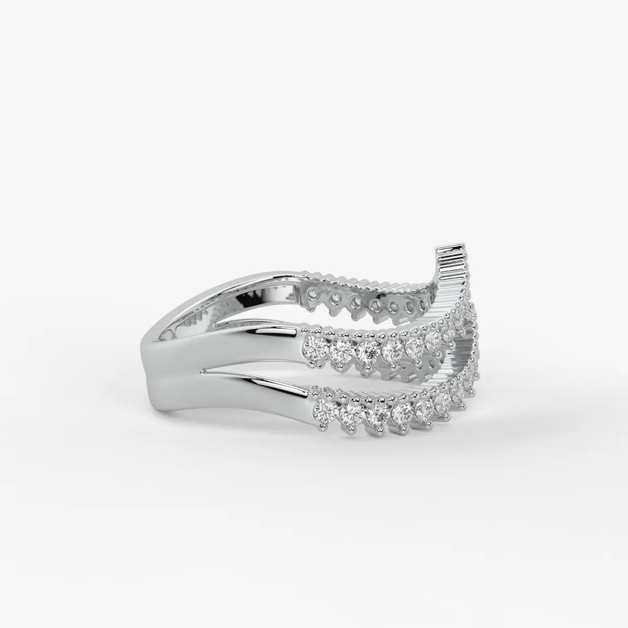 Avenza Double Row Diamond Crossover Ring
