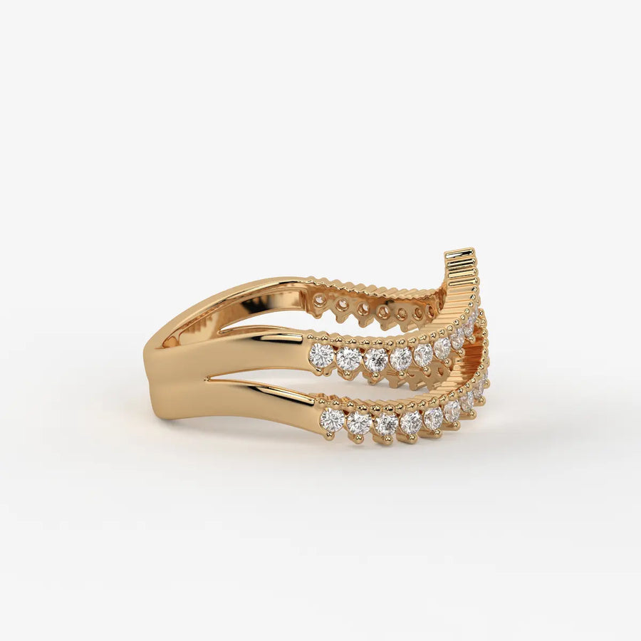 Avenza Double Row Diamond Crossover Ring