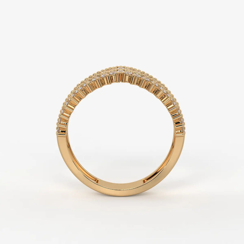 Avenza Double Row Diamond Crossover Ring