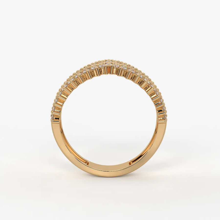 Avenza Double Row Diamond Crossover Ring