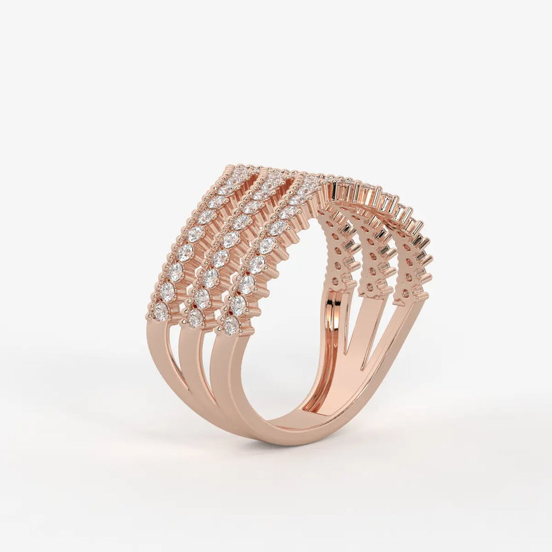 Velmira Multi Layer Diamond Statement Ring