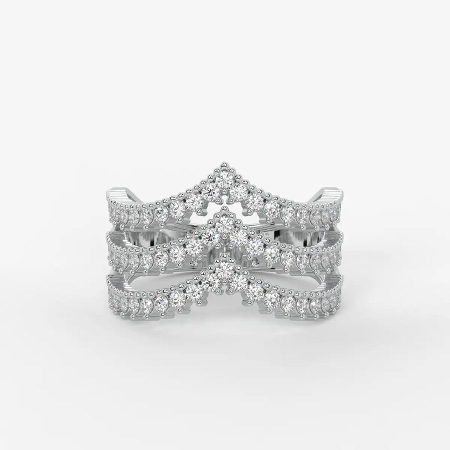 Velmira Multi Layer Diamond Statement Ring