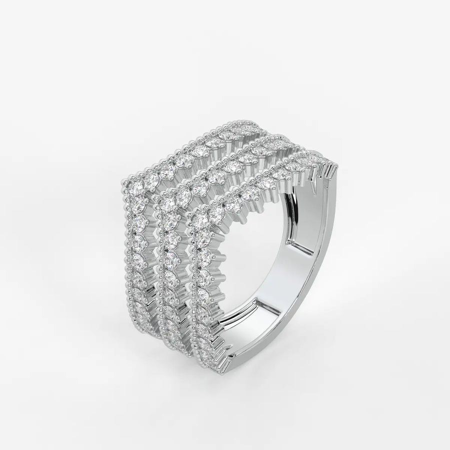 Velmira Multi Layer Diamond Statement Ring