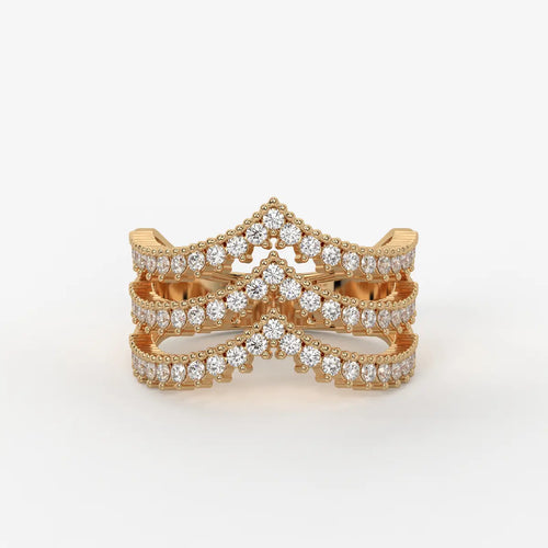 Velmira Multi Layer Diamond Statement Ring