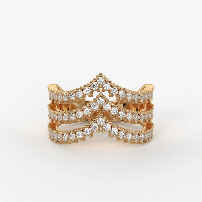 Velmira Multi Layer Diamond Statement Ring