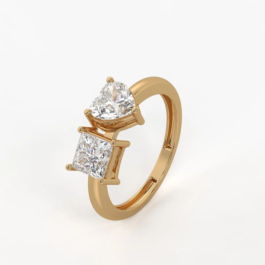 The Diya Radiant Heart & Princess Ring