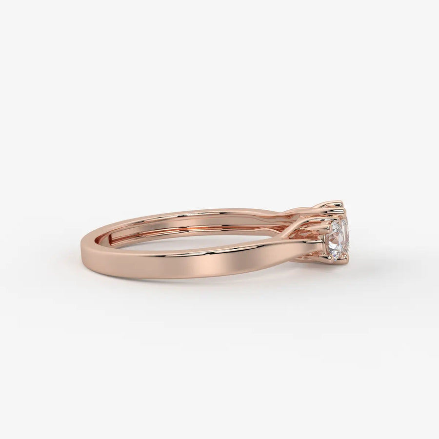 Aurevian Asscher Accent Diamond Ring